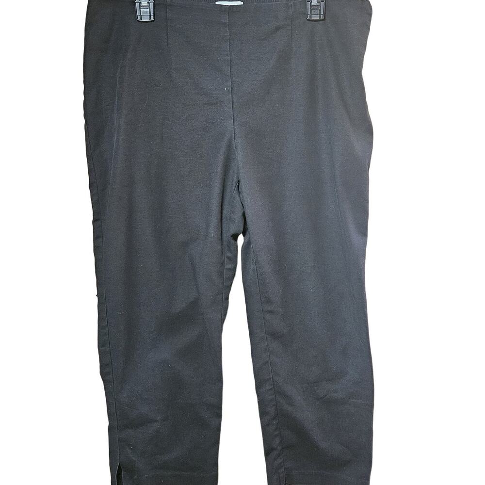 Chicos Black Flat Front Pants Size 12
